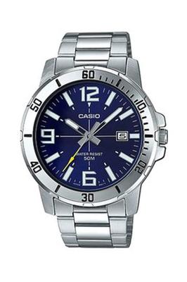 Casio Entiker από ανοξείδωτο ατσάλι μπλε καντράν Casual αναλογικό αθλητικό ρολόι MTP-VD01D-2BV Ανδρικό