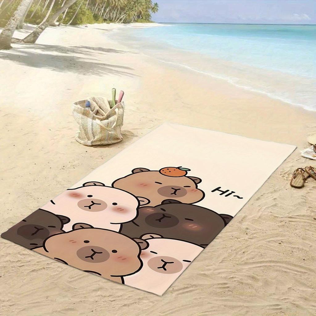 Kawaii Panda Print Beach Towel Set Tropical Summer Pool Towel Beach Decor Cute Cartoon Animal Gift Home Decoration Picnic Mat