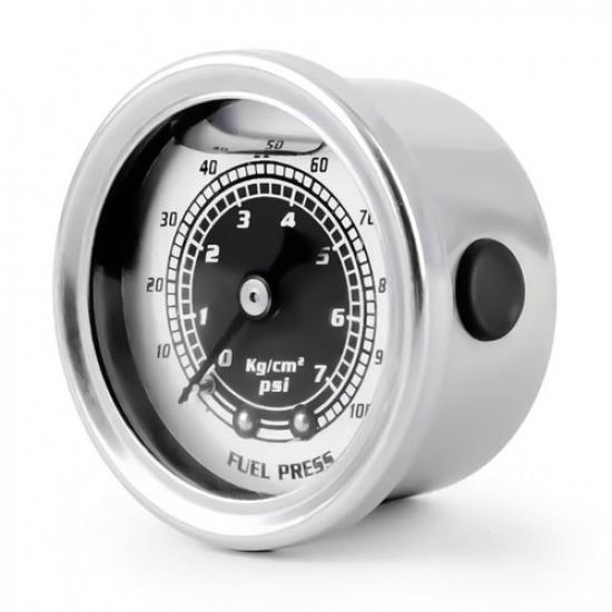 Fuel Pressure Gauge 0-100psi w/In-Line Adapter 3/8Inch Oil Liquid Pressure Gauge