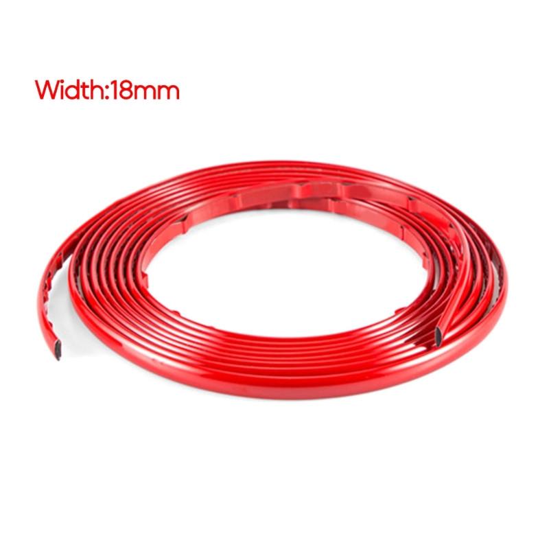 3M /5M DIY Car Bumper Self-adhesive red Decorative Strip Thickened PVC Material To Prevent Body Scratches Decorate Car Accessory