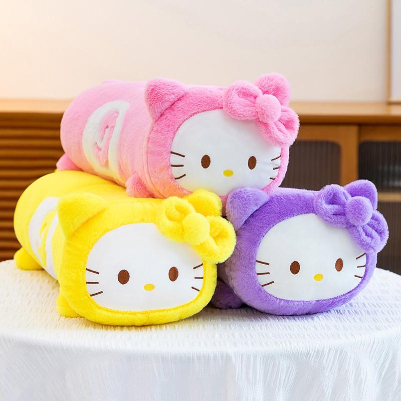 Swiss Roll Kt Cat Plush Pillow With Pp Cotton Filling For Kids And Adults
