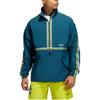 adidas Oryginalna kurtka sportowa Trefoil Taped Anorak Half-Zip Pullover męska odzież wierzchnia Teal-Green GN3894