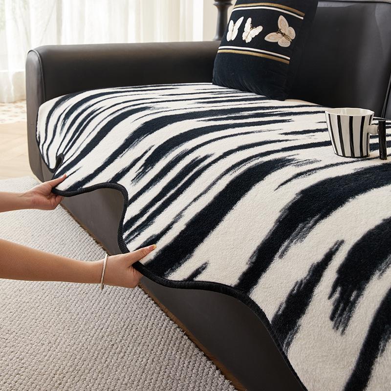 Popular New Rabbit Plush Sofa Cushion Four Seasons Universal Non-Slip Light Luxury High-End Seat Cushion Sofa Cover Cloth