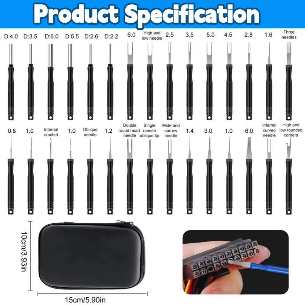 30Pcs/set Handheld Wire Terminal Removal Tool Reusable Pin Connector Removal Tool Automotive Repair