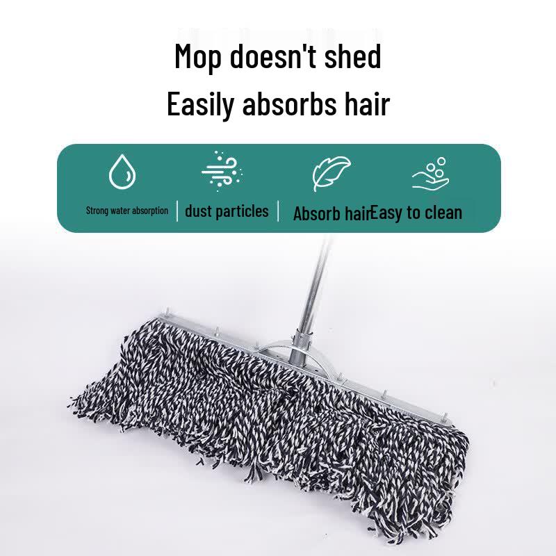 Chuangwubang Cotton Flat Mop with Stainless Steel Handle