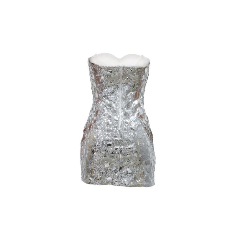 Damemote topp brystveske rumpe kjole Party Hot Diamond paljetter