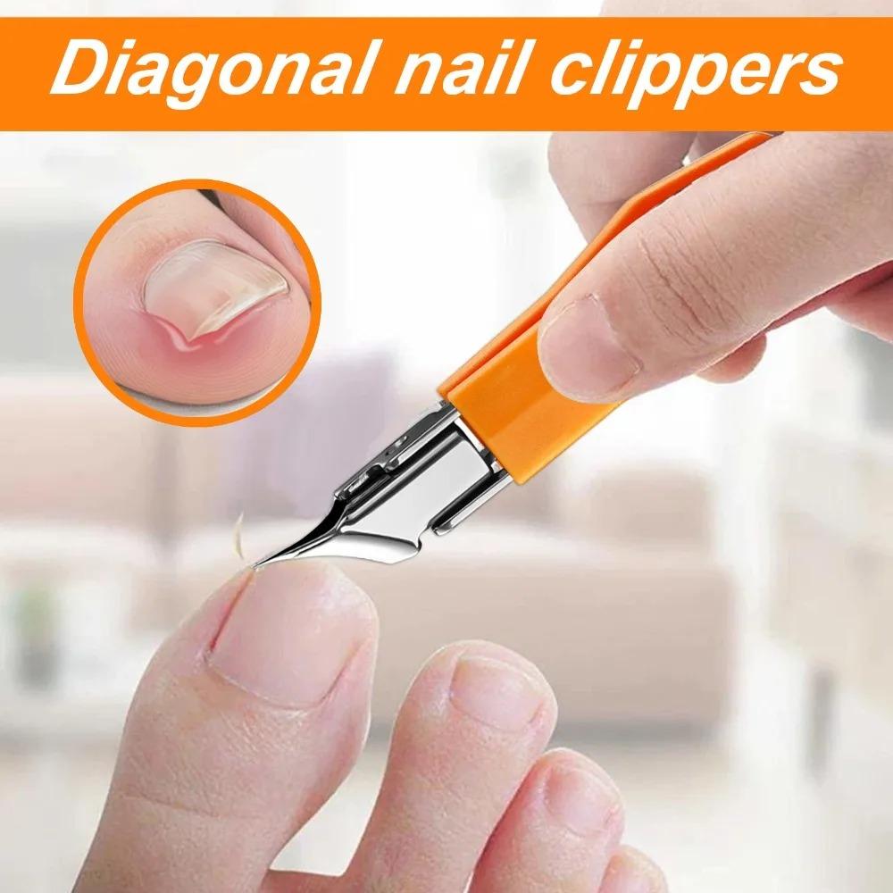 1PC 25° Slant Edge Nail Clipper Wide Opening Stainless Steel Professional Ingrown Toenail Tools Eagle Beak Oblique Toe Nail Trimmers