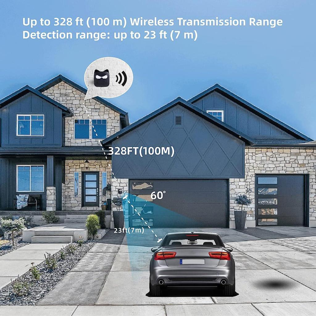 Smart Home Wireless Doorbell with Infrared Sensor and Long-Range Driveway Alarm