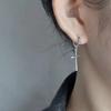 Cold Wind Smooth Cross Earrings Ear Buckles Women'S Wind Thai Silver Earrings Couple
