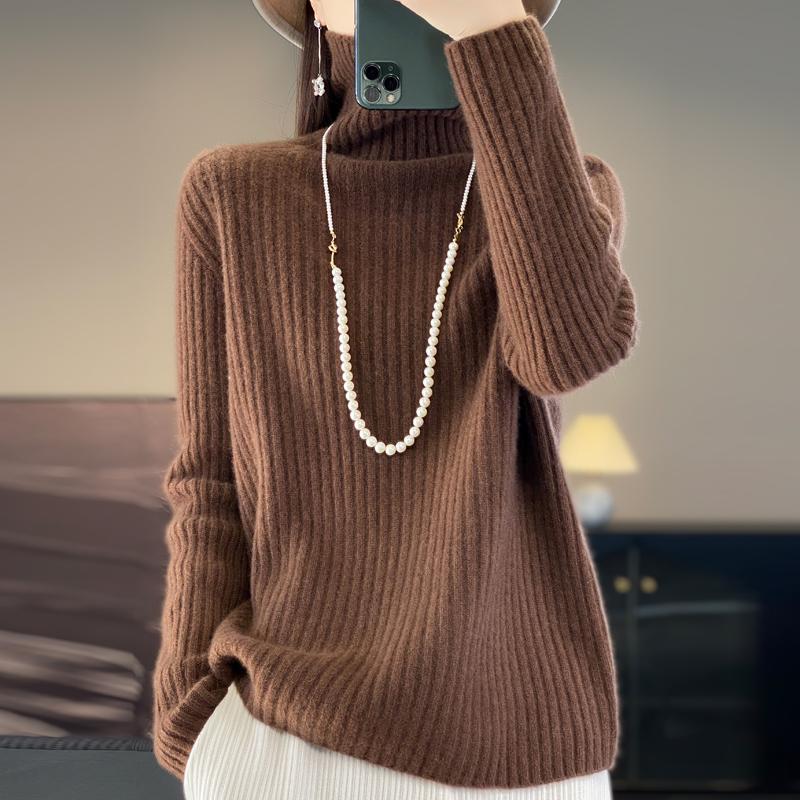 Women's Cashmere Sweater Qinghe Cashmere 30% Cashmere 70% Wool Autumn and Winter Pullover Warm and Fashionable