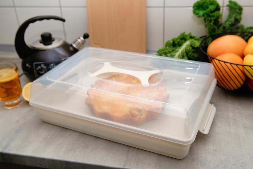 KADAX Pojemnik Plastikowy Na Ciasto Wypieki Tort Pudełko Prostokątny Duży