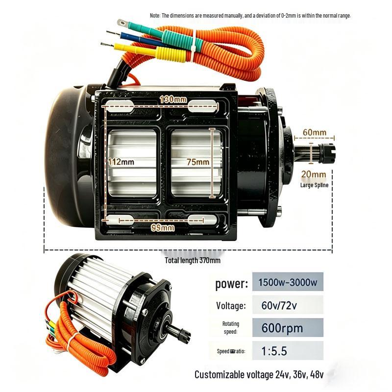 1500W/3000W Electric Three-Wheeled Motorcycle Conversion Kit with Brushless Motor Controller and Drive Shaft