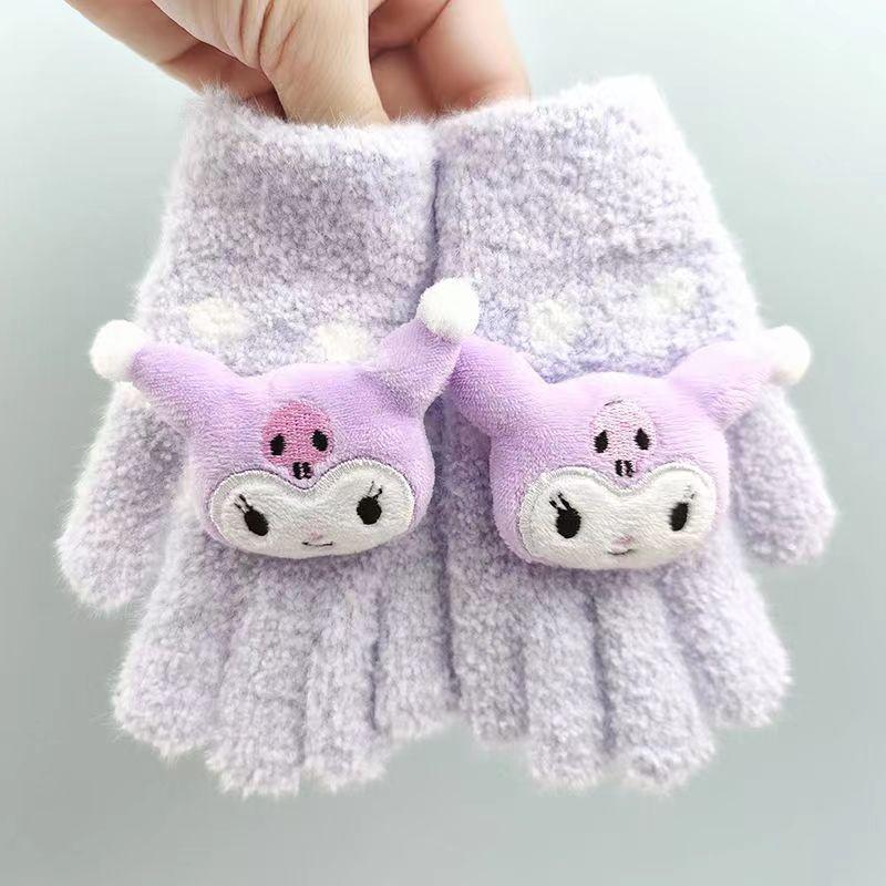 Child gloves For Newborn Baby Glove Winter Cartoon Flip Over Child Glove Cute Girl Gloves Warm Boy Five Finger Homework Glove