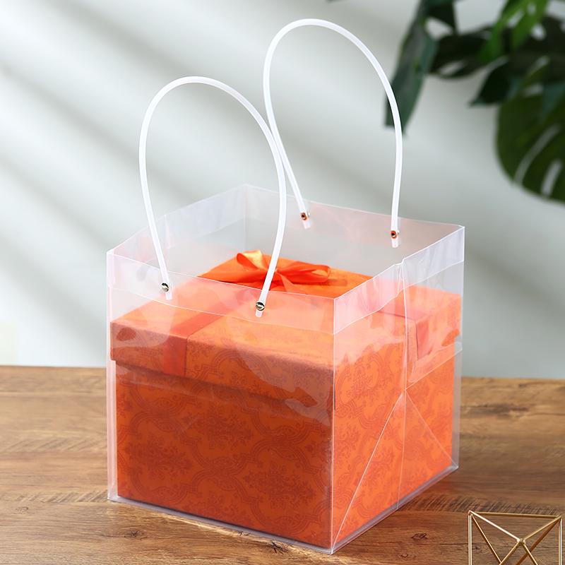 Large Square Solid Color Birthday Gift & Souvenir Box with Handle