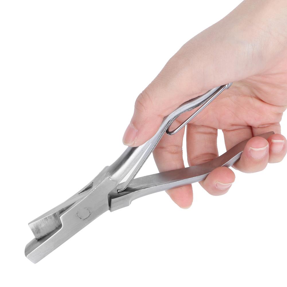 Stainless Steel V Shape Ear Tag Pliers Tongs for Pig Animal Livestock Farm Accessory