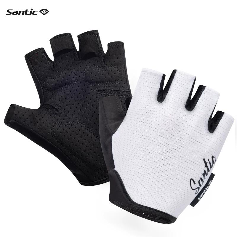 Santic Cycling Short-Finger Gloves Road Bike Sbr Cushioning Breathable Half-Finger Cycling Gear for Men and Women