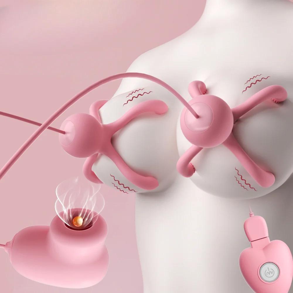 Breast Massage Nipple Clamp Nipple Vibrator for Women Enhancer Nipple Sucking Stimulator Sex Toys Couples Female Adult Toys