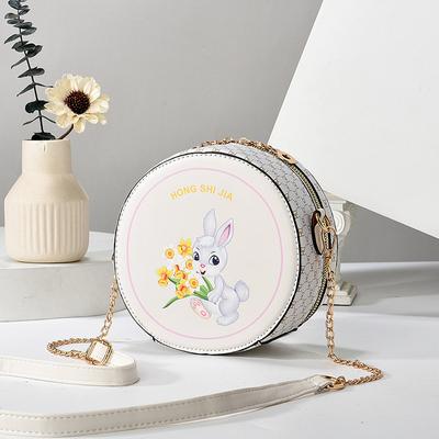 New Crossbody Women's Bag Fashion Small Bag Embroidery Bag Small Round Bag Chain Versatile Shoulder Bag
