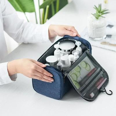 Geantă cosmetică de călătorie cu capacitate mare Geantă de machiaj Oxford pentru femei Geantă de spălat baie impermeabilă Kit de toaletă multifuncțională
