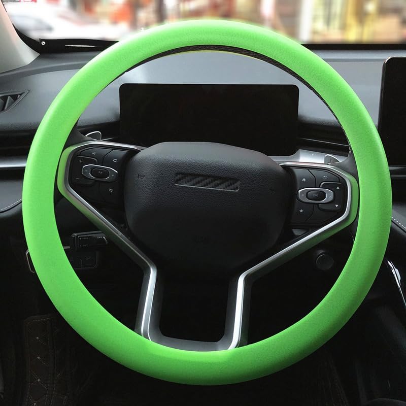 Blue Car Steering Wheel Cover: Universal RPKEY 13.5 To 15 Inches Silicone Steering Cover Compatible With Most Car Models Fit For Round D Shape