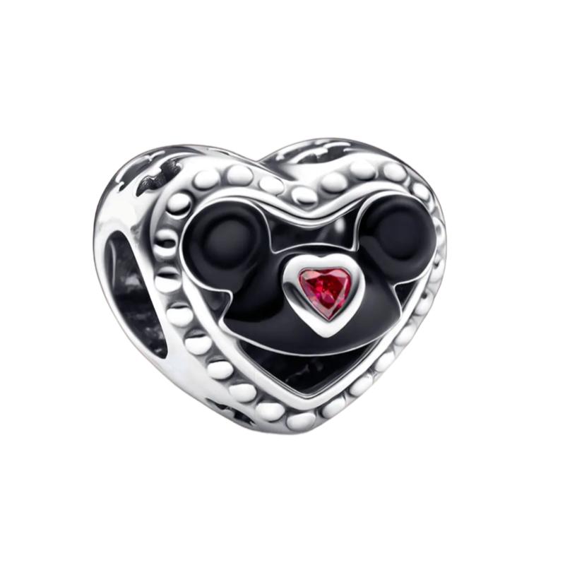 Classic 100% Copper Princess Dress Exquisite Mickey Charming Beads For Original Bracelet Diy Women'S Jewelry