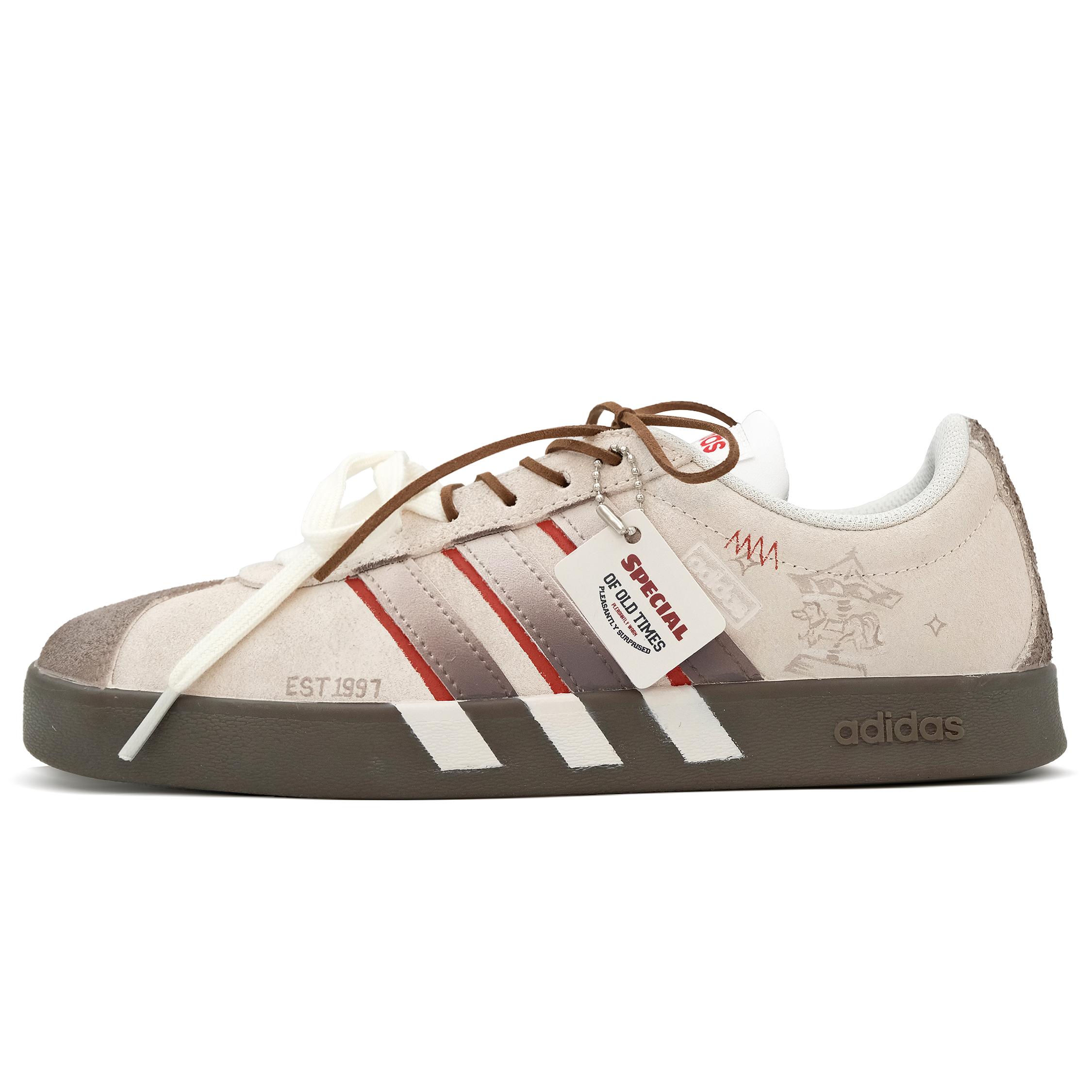 Adidas VL COURT 2.0 Skateboard Shoes Unisex Gray Brown HQ1802(Team1714-) 36