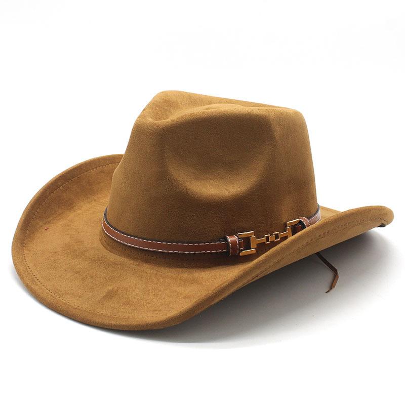 Vintage Belt Western Cowboy Hat For Men And Women, Tibetan Suede Jazz Hat, Top Hat