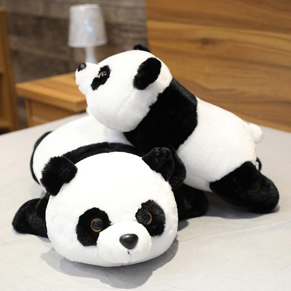 

Latest 50cm-110cm Lying Panda Plush Playthings Gentle Cartoon Animal Black plus White Stuffed Doll Sleeping Pillow 50cm