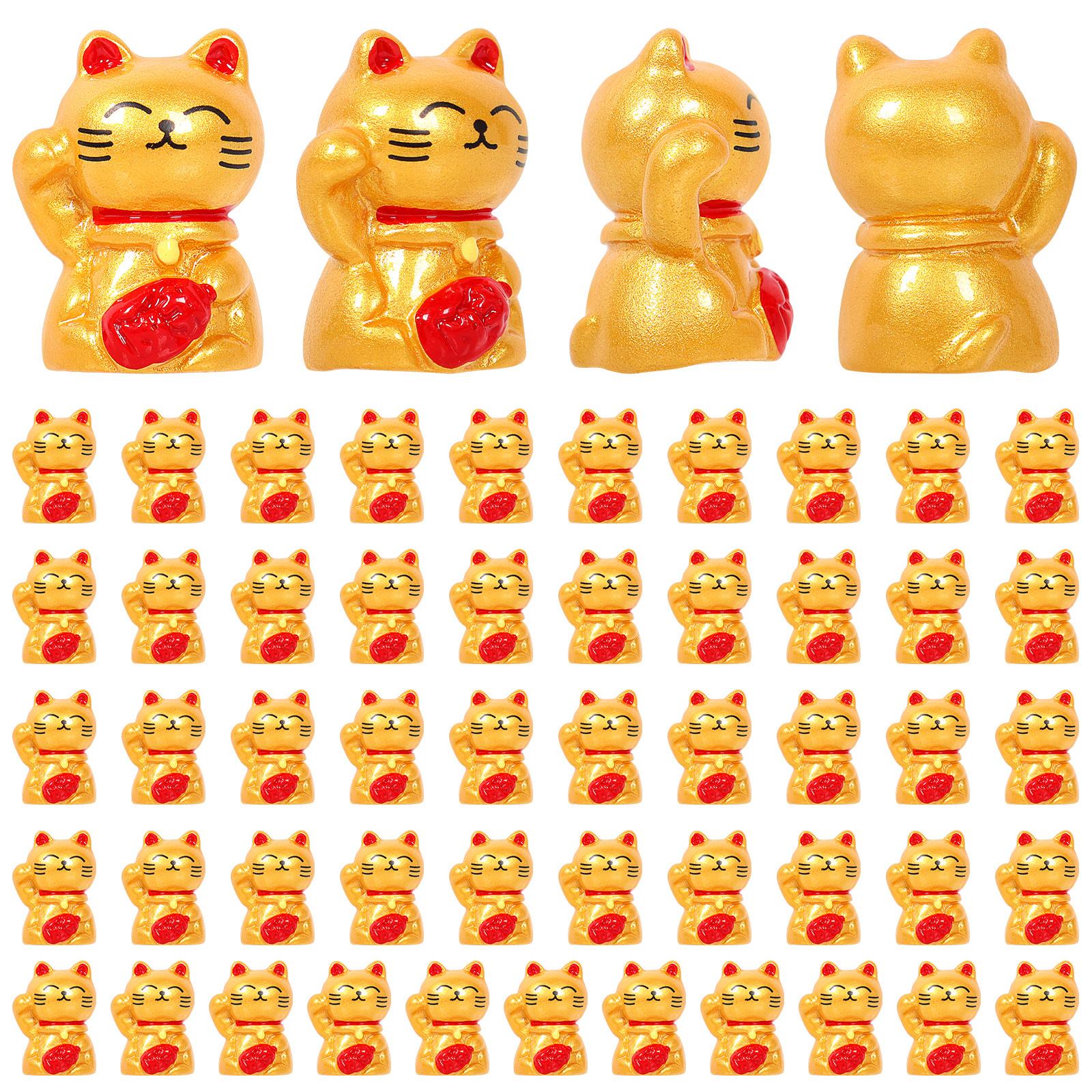 50 шт. Счастливый Фэн-шуй Кот Манеки-нэко Кот Удачи Фигурка Коллекционная Украшения для Удачи Мини-фигурка Счастливого Кота Коллекция
