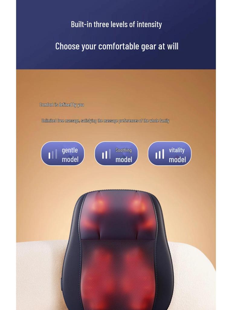 Automatic Lumbar & Back Massager for Home: Shoulder, Neck, Cervical Spine Support, Multifunctional Massage Cushion