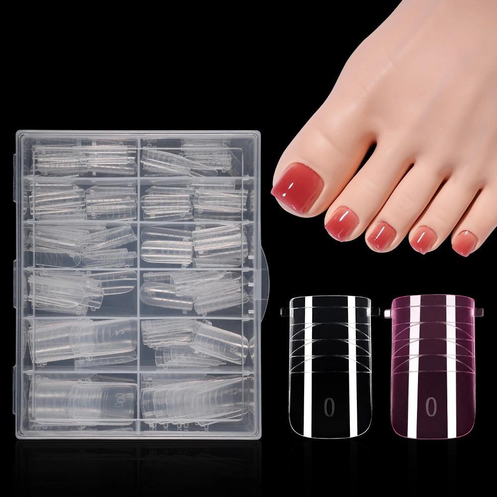 120pcs Full Cover False Tips Acrylic Poly Nail Gel Molds New Toe Nail Mold For Extension
