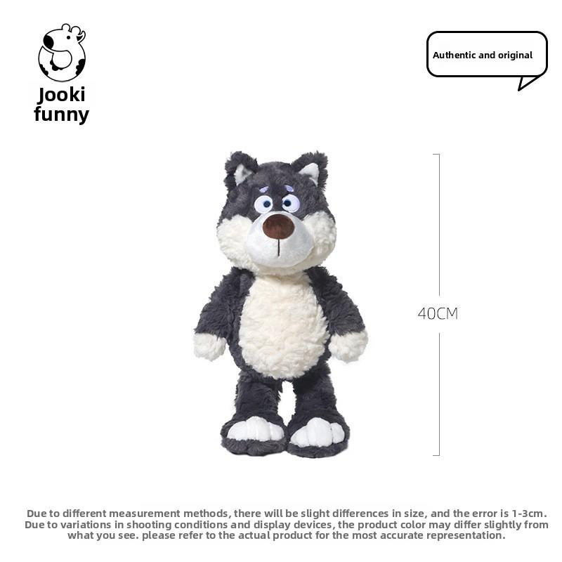 Curious Gray Wolf Plush Toy Soft Animal Cosy Stuffed Doll For Kids Gift