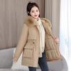 The New Women's Removable Liner, Piled and Thickened Pie Overcome the Cotton-padded Coat, Medium and Long Large Fur Collar Waist Cotton-padded Coat.