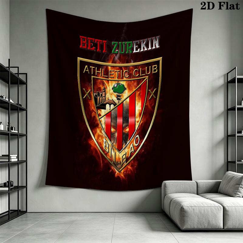 Athletic Club De Bilbao Wall Tapestry Aesthetic Wall Hanging Printed Fabric Blanket Decorative Tapestries for Bedroom Living Room Home Decor