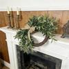 Summer Wreath Olive Leaves UV Resistant Bow Artificial Door Wreath Spring Decor Rustic Realistic Olive Leaves Indoor Outdoor