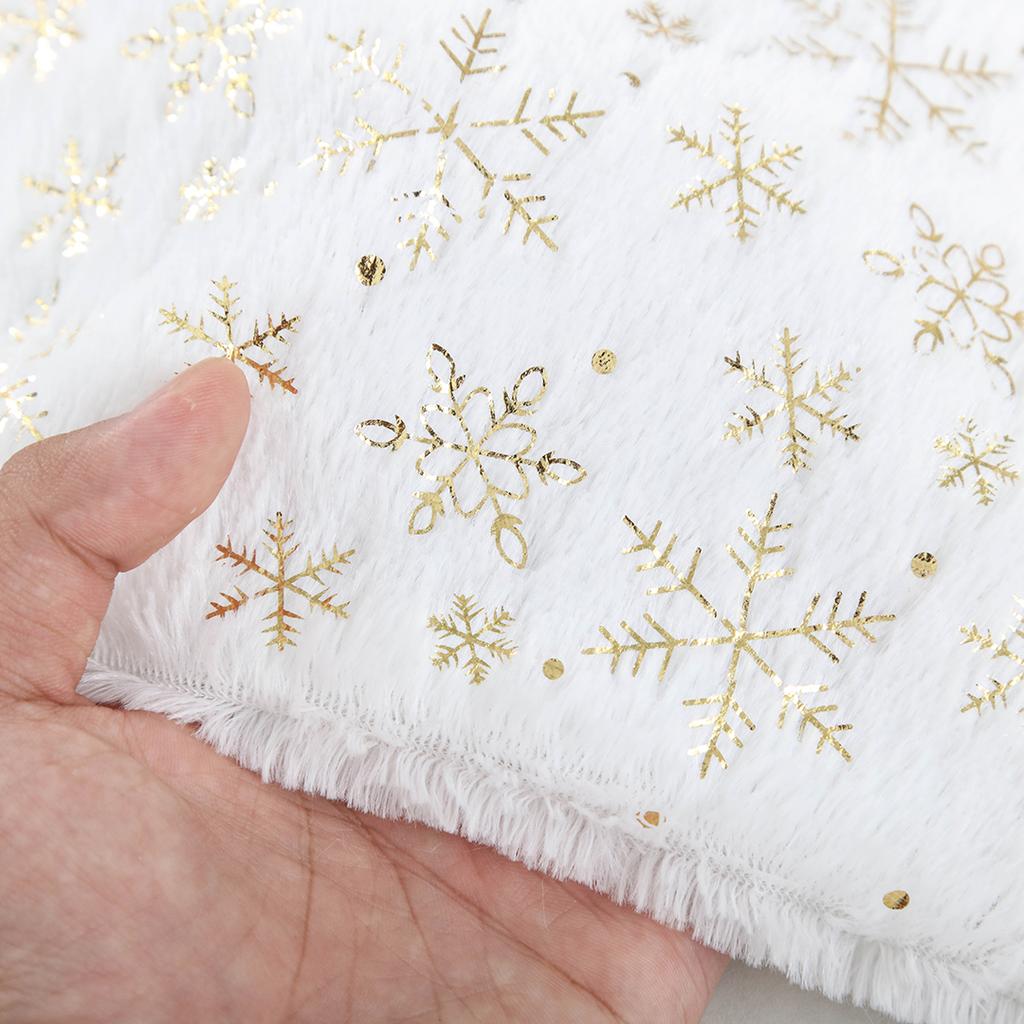150x200cm/50x50cm PV Velvet Gilded Snowflake Velvet Fabric For Christmas Decoration Pillow Cover Women's Hoodie DIY Sewing Cloth