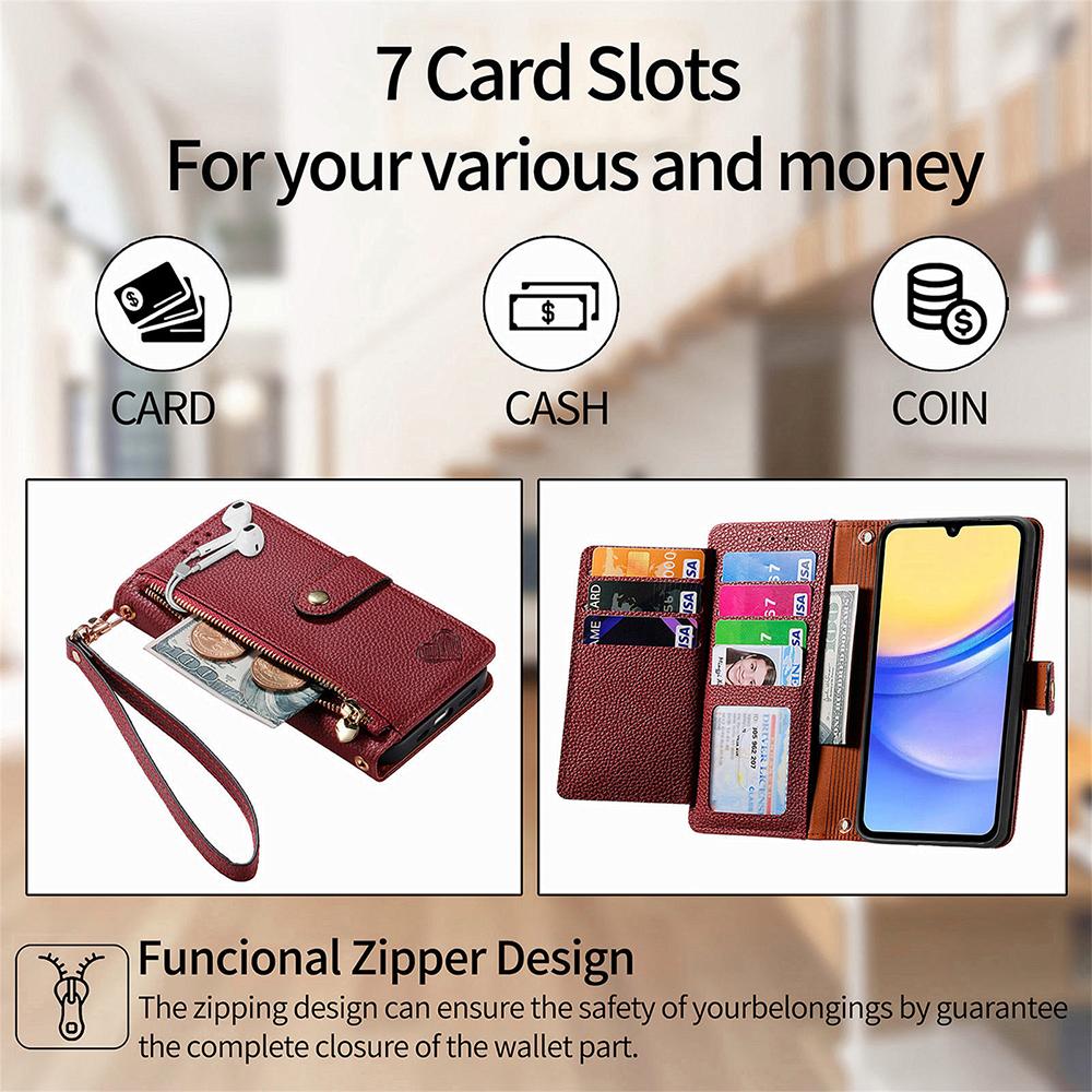 Zipper Leather Wallet Case For ZTE Libero 5G IV Blade V41 Smart A34 A35 Lite A35 Core A72S A75 V60 Vita Anshin Family Back Cover