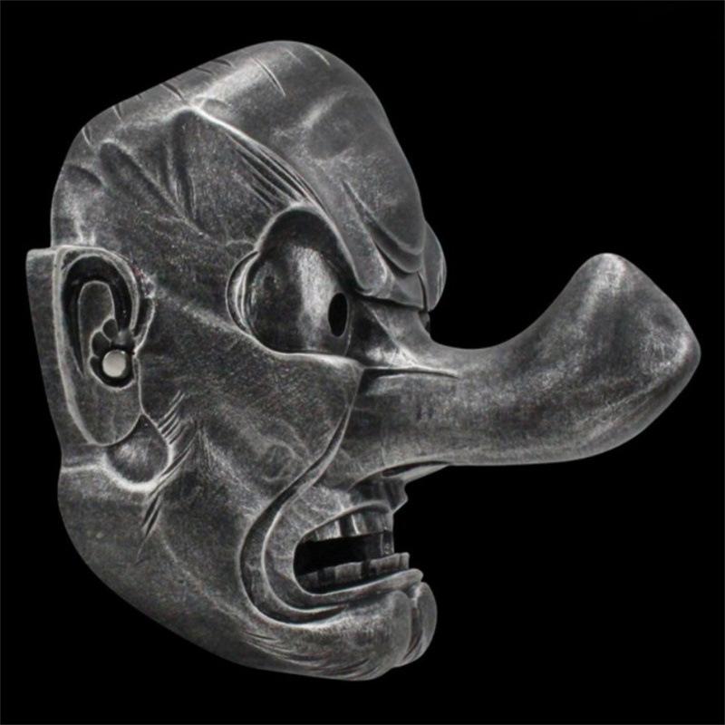 

Привлекательная маска Тэнгу на Хэллоуин из смолы, доступная в серебристой, медной и красной отделках Silver Tengu Mask