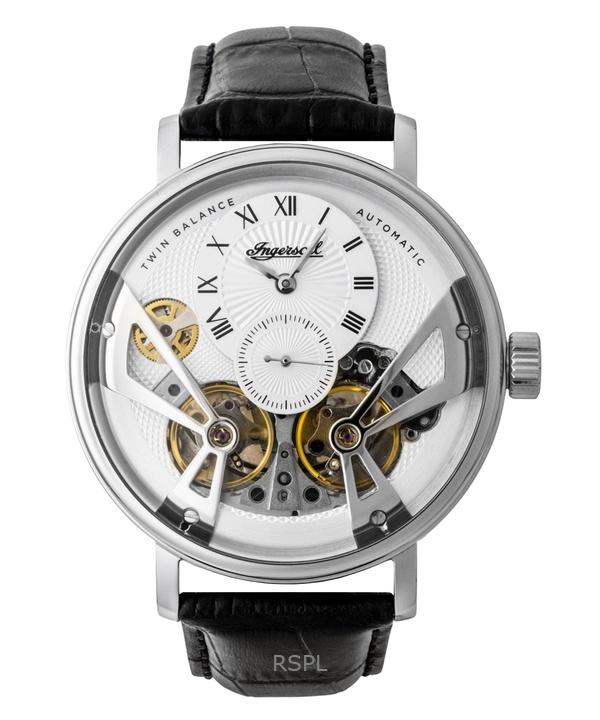Ingersoll Tenessee Leather Strap Silver Skeleton Dial Automatic I13105 Men's Watch