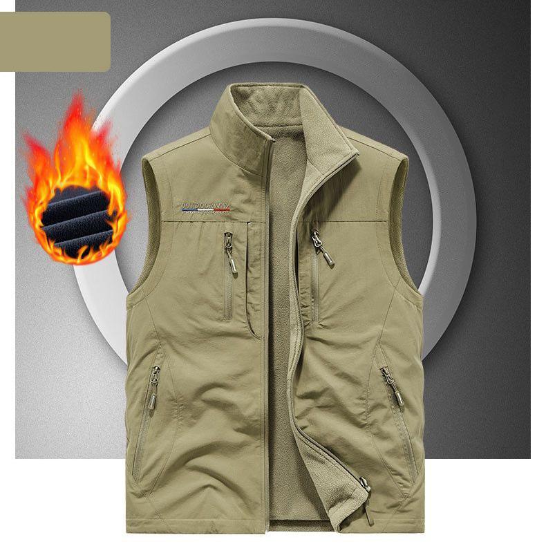 Outdoor-Sport Freizeit Fitness Laufen Plüsch Atmungsaktiv Trendige Weste Modisch Winddicht Herren Warme Weste
