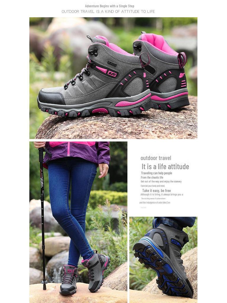 Unisex High-Top Hiking Shoes for Autumn and Winter, Large Size, Fashionable Work Shoes, Outdoor Sports.