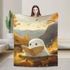 Ghost Reading Blanket Quality Warm Soft 2025 New Halloween Throw Blanket Winter Kid Adult Couch Chair Sofa Bed Fashion Bedspread