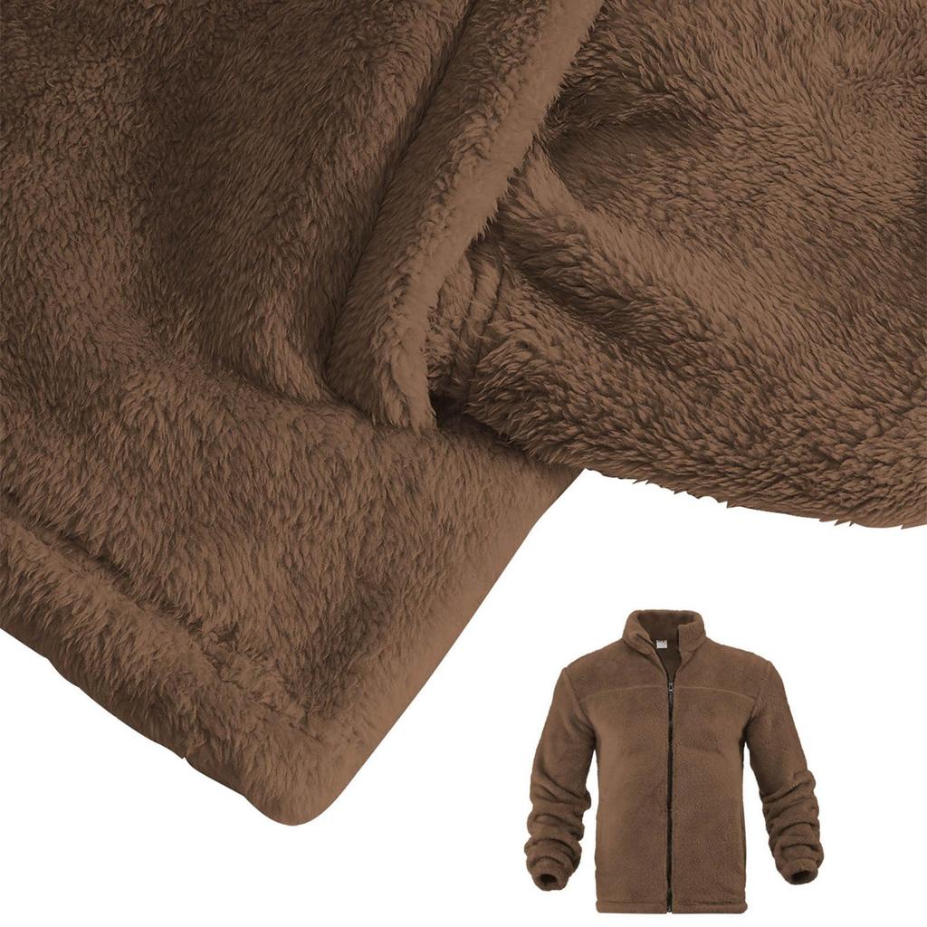 Men's Casual Loose Stand-up Collar Coat, Zipper Warm Coat
