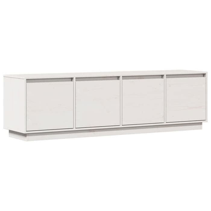 814395 vidaXL Meuble TV Blanc 156x37x45 cm Bois de pin massif