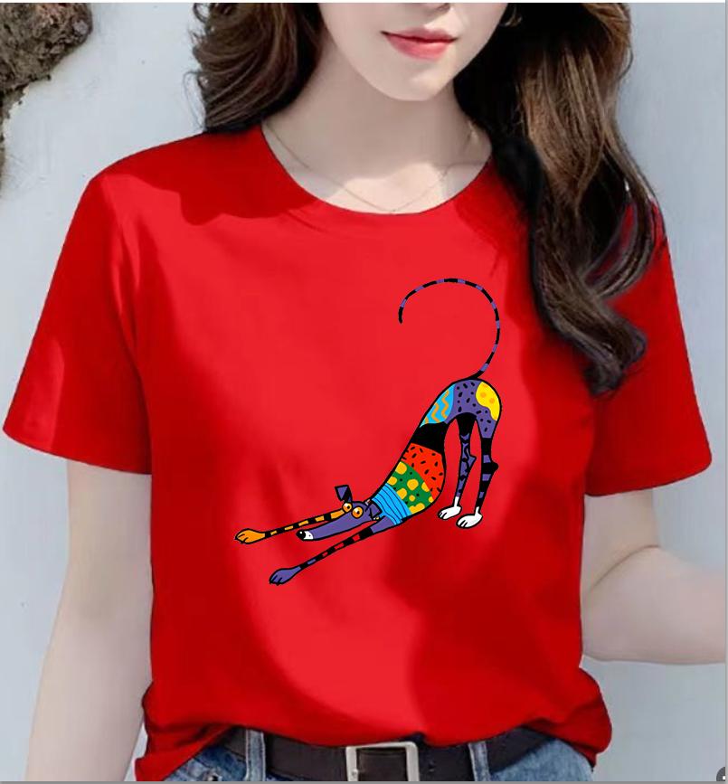 Vintage Circle Greyhound Dog Print T Shirt Women Cute Pet Graphic Short Sleeve Casual Summer Dog Lover Streetwear Tee
