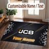 Custom Rug JCB Pattern Print Name Text Soft Non‑Slip Floor Carpet for Home Indoor Decoration