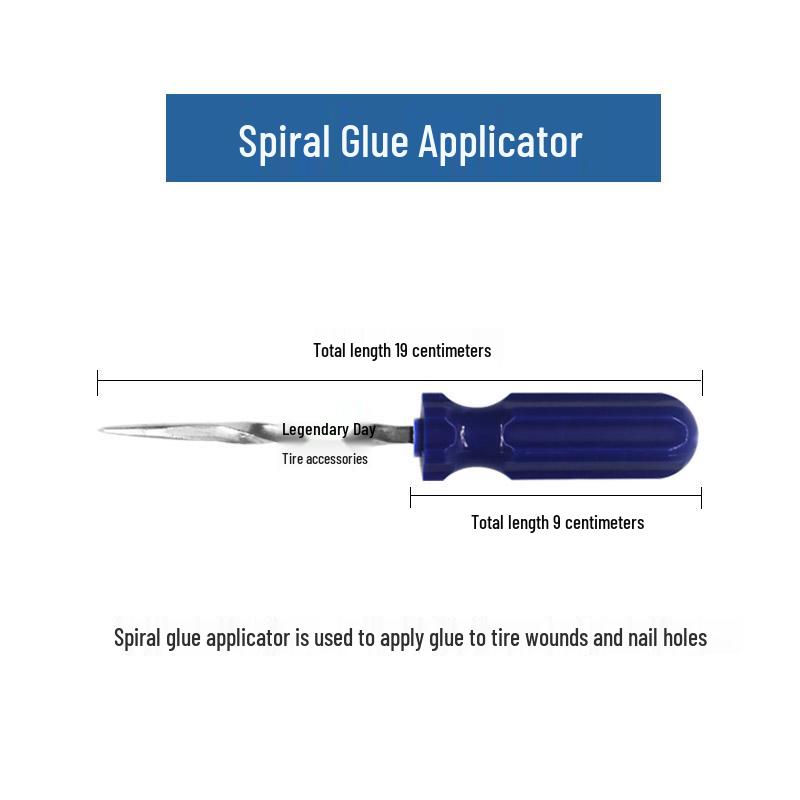 Tire Repair Kit: Spiral Applicator, Wound Detection Probe, Awl, Mushroom Plug Tool