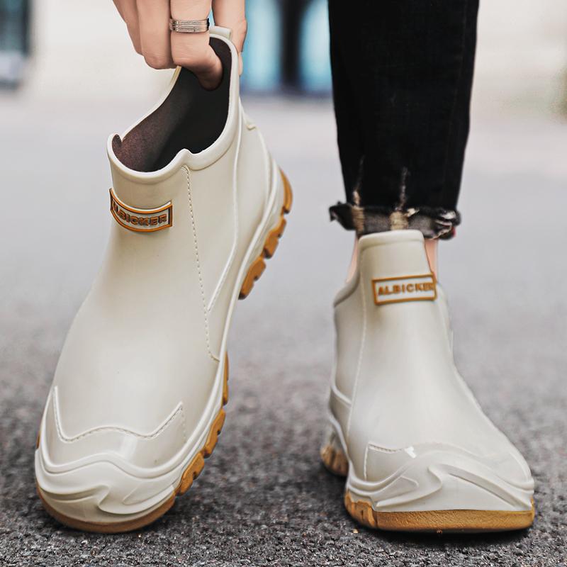 Men's outdoor comfortable fashion casual rain boots anti slip waterproof high top wear-resistant comfortable fishing water shoes
