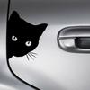 3pcs Creative Black Cat Face Peeking Car Stickers Automotive Decal Window Decoration Reflective Sticker Window Door Sticker