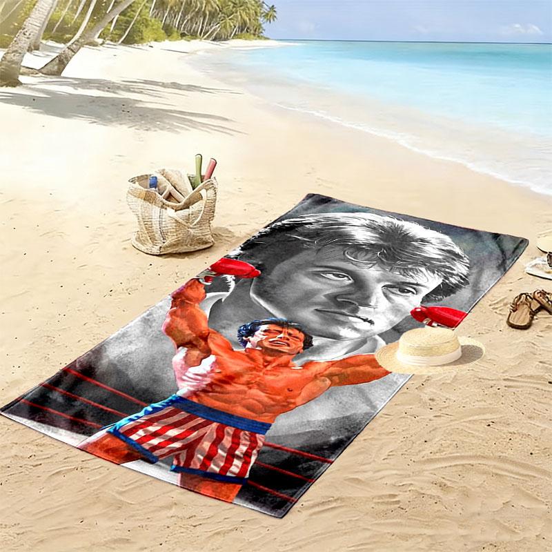 Boxer Patriotic Shorts Print Beach Towel Large Soft Quick Dry Towel For Beach Camping Swimming